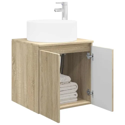 Lavabo - Umivaonik s policom za zid Hrast sonoma 49,5 x 44,5 x 65,5 cm - Hrast sonoma Cijena