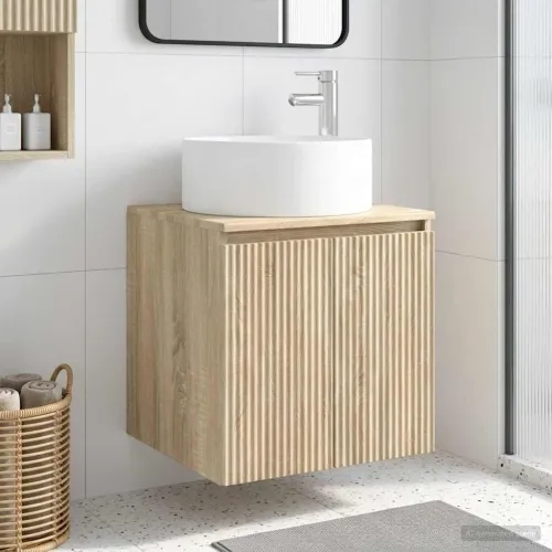 Lavabo - Umivaonik s policom za zid Hrast sonoma 49,5 x 44,5 x 65,5 cm - Hrast sonoma Cijena