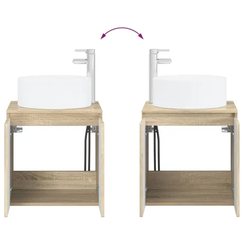 Lavabo - Umivaonik s policom za zid Hrast sonoma 49,5 x 44,5 x 65,5 cm - Hrast sonoma Cijena