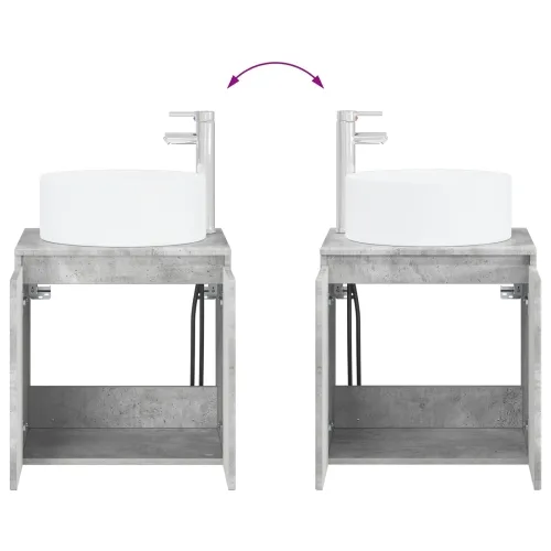 Lavabo - Umivaonik s policom za zid Betonska siva 49,5 x 44,5 x 65,5 cm - Betonska siva Cijena