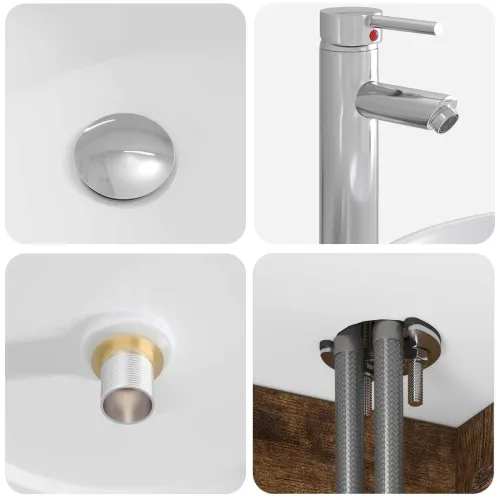 Lavabo - Umivaonik s policom za zid Dimljeni hrast 49,5 x 44,5 x 65,5 cm - Dimljeni hrast Cijena