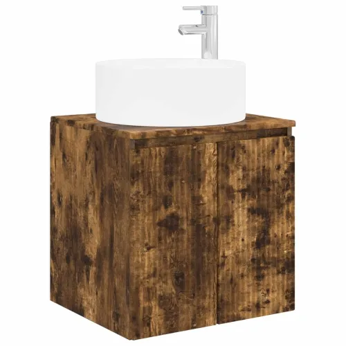 Lavabo - Umivaonik s policom za zid Dimljeni hrast 49,5 x 44,5 x 65,5 cm - Dimljeni hrast Cijena