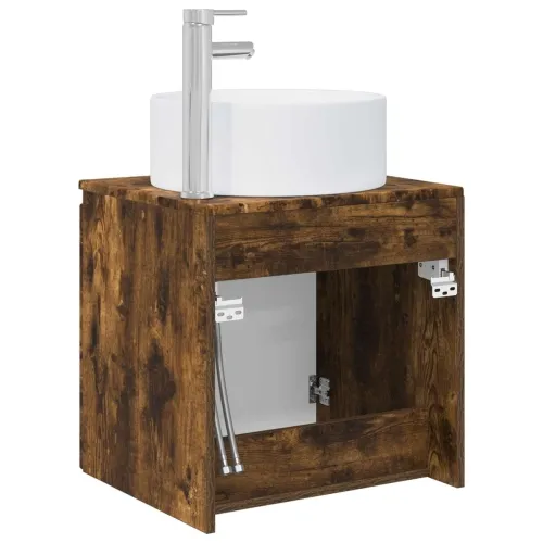 Lavabo - Umivaonik s policom za zid Dimljeni hrast 49,5 x 44,5 x 65,5 cm - Dimljeni hrast Cijena