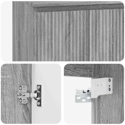 Lavabo - Umivaonik s policom za zid Siva Sonoma 49,5 x 44,5 x 65,5 cm - Siva Sonoma Cijena