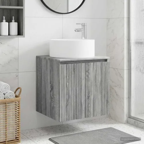 Lavabo - Umivaonik s policom za zid Siva Sonoma 49,5 x 44,5 x 65,5 cm - Siva Sonoma Cijena