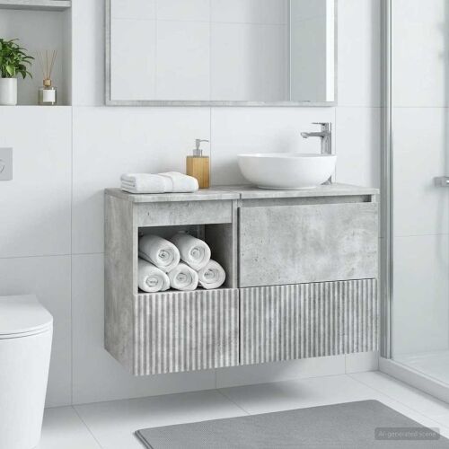 Kupaonski ormar Betonska siva 30 x 41 x 50 cm Konstruirano drvo - Betonska siva 30 x 41 x 50 cm Cijena