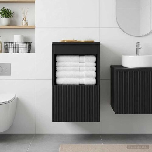 Kupaonski ormar Crna 30 x 44,5 x 50 cm Konstruirano drvo - Crna 30 x 44,5 x 50 cm Cijena
