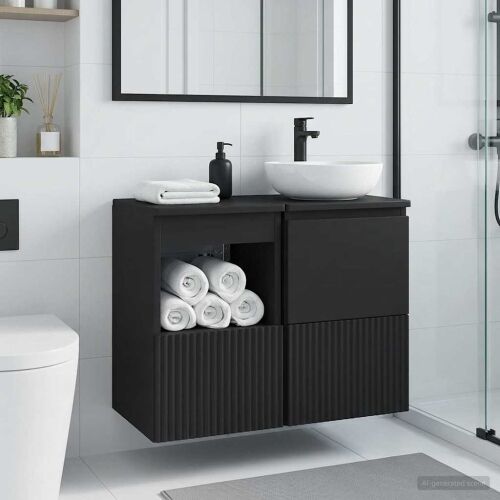 Kupaonski ormar Crna 30 x 44,5 x 50 cm Konstruirano drvo - Crna 30 x 44,5 x 50 cm Cijena