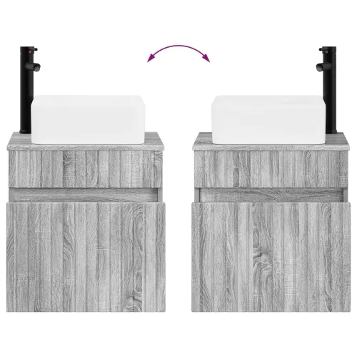 Lavabo - Umivaonik s policom za zid Siva Sonoma 49 x 41 x 63 cm - Siva Sonoma Cijena
