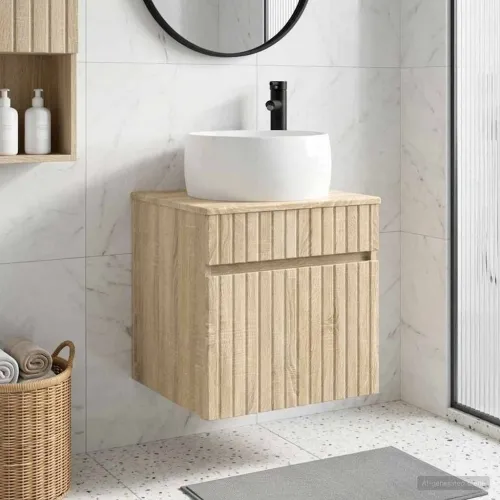 Lavabo - Umivaonik s policom za zid Hrast sonoma 49 x 44,5 x 66 cm - Hrast sonoma Cijena