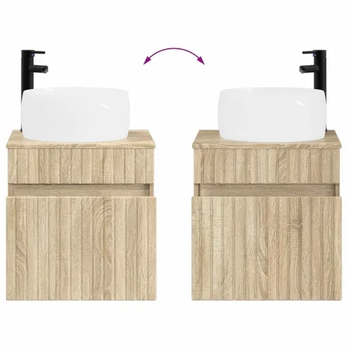 Lavabo - Umivaonik s policom za zid Hrast sonoma 49 x 44,5 x 66 cm - Hrast sonoma Cijena