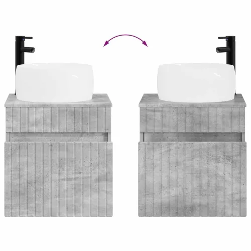 Lavabo - Umivaonik s policom za zid Betonska siva 49 x 44,5 x 66 cm - Betonska siva Cijena