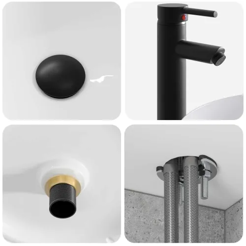 Lavabo - Umivaonik s policom za zid Betonska siva 49 x 44,5 x 66 cm - Betonska siva Cijena