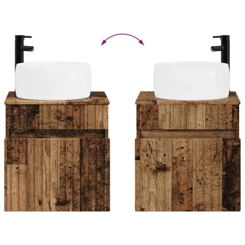 Lavabo - Umivaonik s policom za zid Staro drvo 49 x 44,5 x 66 cm - Staro drvo Cijena