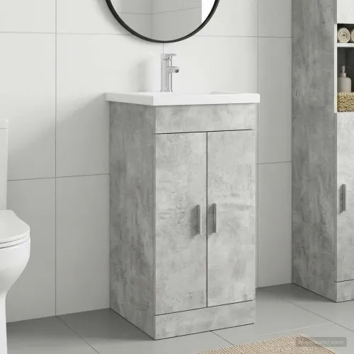 Kupaonski Lavabo - Umivaonik s sudoperom Betonska siva 42 x 40 x 84,5 cm - Betonska siva 42 x 40 x 84,5 cm Cijena