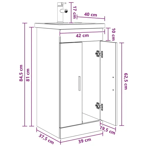Kupaonski Lavabo - Umivaonik s sudoperom Staro drvo 42 x 40 x 84,5 cm - Staro drvo 42 x 40 x 84,5 cm Cijena