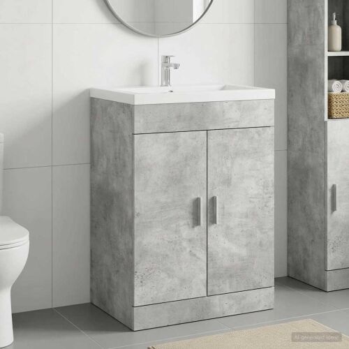 Kabinetski ormarić ispod Lavabo - Umivaonika Betonska siva - Betonska siva 56 x 37,5 x 81 cm Cijena