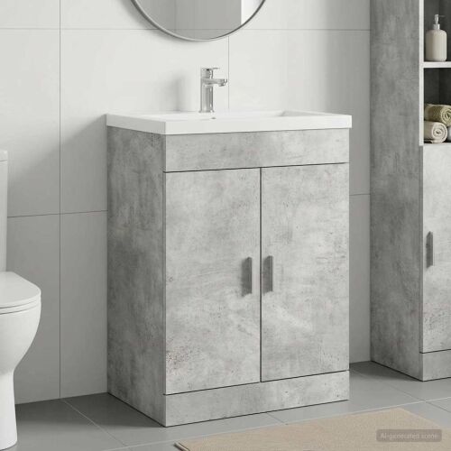 Kabinetski ormarić ispod Lavabo - Umivaonika Betonska siva - Betonska siva 78,5 x 37,5 x 81 cm Cijena