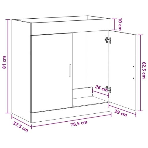 Kabinetski ormarić ispod Lavabo - Umivaonika Dimljeni hrast - Dimljeni hrast 78,5 x 37,5 x 81 cm Cijena
