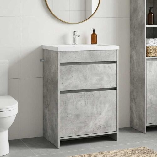 Kabinetski ormarić ispod Lavabo - Umivaonika Betonska siva - Betonska siva 56 x 37,5 x 81 cm Cijena