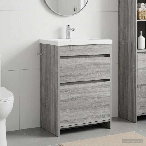 Kabinetski ormarić ispod Lavabo - Umivaonika Siva Sonoma - Siva Sonoma 56 x 37,5 x 81 cm Cijena