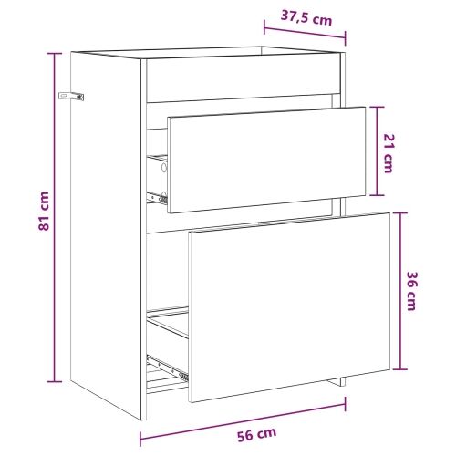 Kabinetski ormarić ispod Lavabo - Umivaonika Hrast artisan - Hrast artisan 56 x 37,5 x 81 cm Cijena