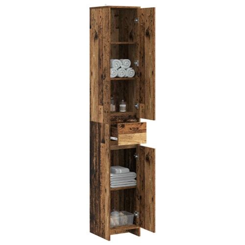 Kupaonski ormar Staro drvo 30 x 33 x 190 cm Konstruirano drvo - Staro drvo Cijena