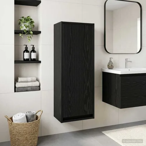 Lavabo - Umivaonik s policom za zid Crni hrast 35 x 20 x 81 cm - Crni hrast Cijena