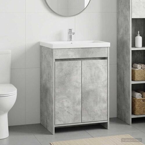 Kabinetski ormarić ispod Lavabo - Umivaonika Betonska siva - Betonska siva 56 x 37,5 x 81 cm Cijena