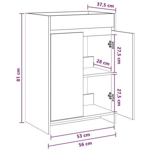 Kabinetski ormarić ispod Lavabo - Umivaonika Hrast artisan - Hrast artisan 56 x 37,5 x 81 cm Cijena