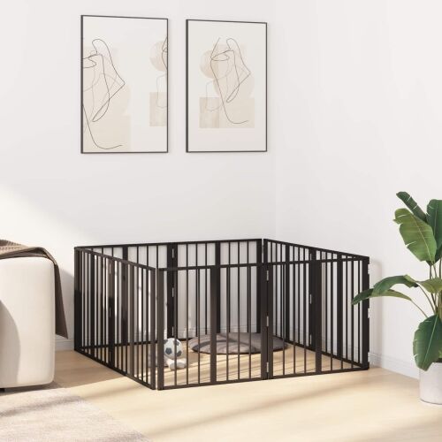 Vrata za pse 8 kom. Crna 60 x 60 cm Pocinčani čelik - 60 x 60 cm 8 Cijena