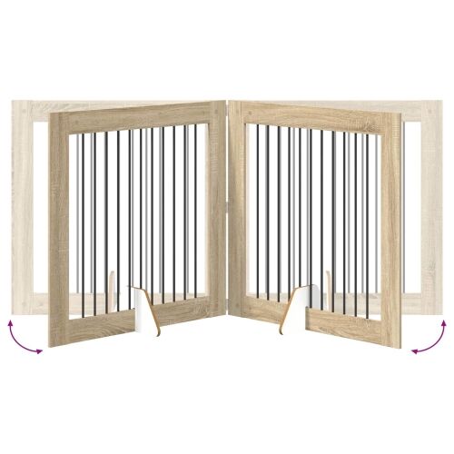 Preklopna vrata za pse s postoljem 2 kom. Hrast sonoma 200,5 cm - Hrast sonoma 100 x 100 cm 2 Cijena