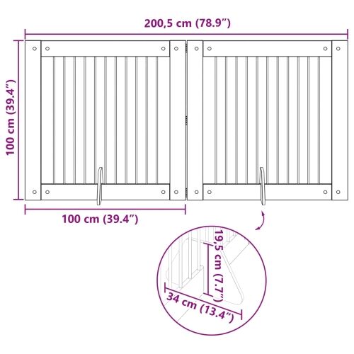 Preklopna vrata za pse s postoljem 2 kom. Hrast sonoma 200,5 cm - Hrast sonoma 100 x 100 cm 2 Cijena