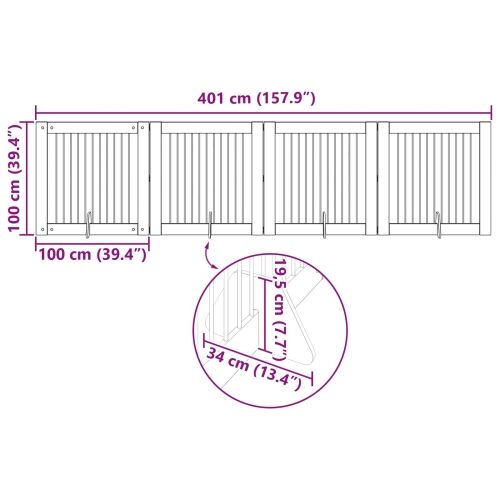 Preklopna vrata za pse s postoljem 4 kom. Hrast artisan 401 cm - Hrast artisan 100 x 100 cm 4 Cijena