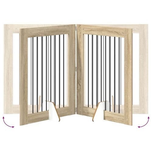 Preklopna vrata za pse s postoljem 4 kom. Hrast sonoma 321 cm - Hrast sonoma 80 x 100 cm 4 Cijena