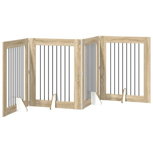 Preklopna vrata za pse s postoljem 4 kom. Hrast sonoma 321 cm - Hrast sonoma 80 x 100 cm 4 Cijena