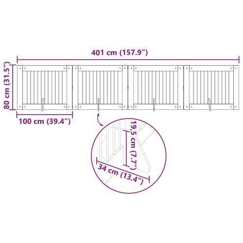 Preklopna vrata za pse s postoljem 4 kom. Hrast sonoma 401 cm - Hrast sonoma 100 x 80 cm 4 Cijena