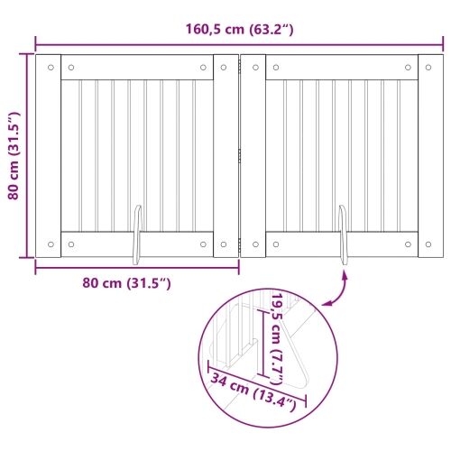Preklopna vrata za pse s postoljem 2 kom. Hrast sonoma 160,5 cm - Hrast sonoma 80 x 80 cm 2 Cijena