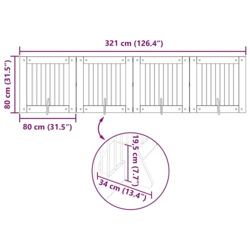 Preklopna vrata za pse s postoljem 4 kom. Hrast sonoma 321 cm - Hrast sonoma 80 x 80 cm 4 Cijena