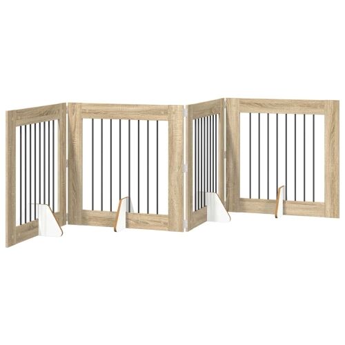 Preklopna vrata za pse s postoljem 4 kom. Hrast sonoma 321 cm - Hrast sonoma 80 x 80 cm 4 Cijena