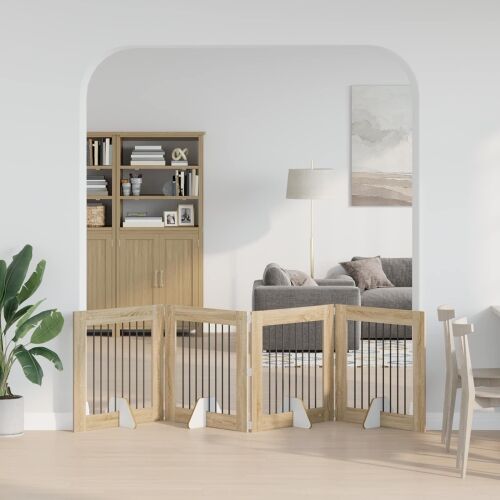 Preklopna vrata za pse s postoljem 4 kom. Hrast sonoma 321 cm - Hrast sonoma 80 x 80 cm 4 Cijena