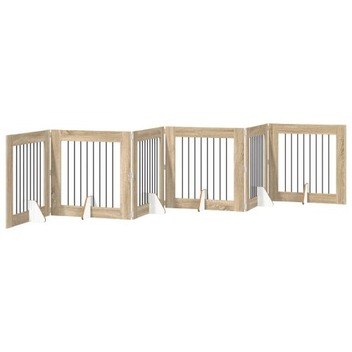 Preklopna vrata za pse s postoljem 6 kom. Hrast sonoma 482 cm - Hrast sonoma 80 x 80 cm 6 Cijena