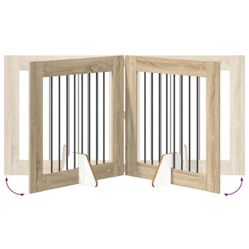 Preklopna vrata za pse s postoljem 6 kom. Hrast sonoma 482 cm - Hrast sonoma 80 x 80 cm 6 Cijena