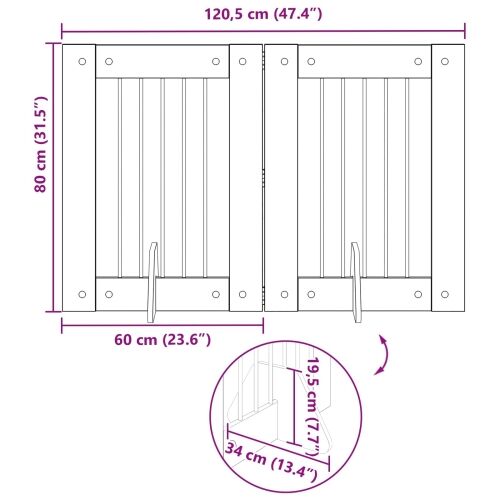 Preklopna vrata za pse s postoljem 2 kom. Hrast sonoma 120,5 cm - Hrast sonoma 60 x 80 cm 2 Cijena