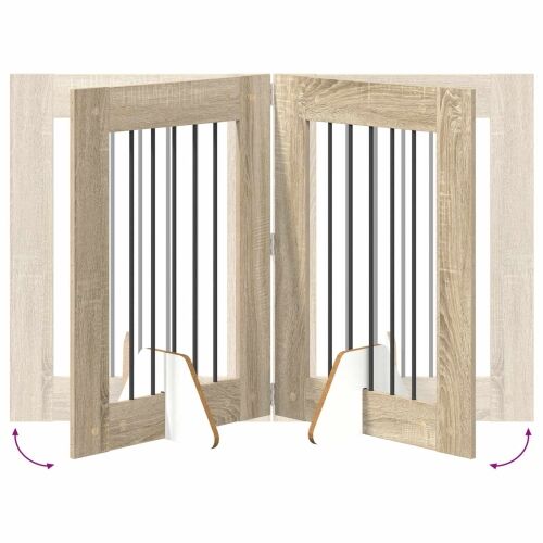 Preklopna vrata za pse s postoljem 2 kom. Hrast sonoma 120,5 cm - Hrast sonoma 60 x 80 cm 2 Cijena