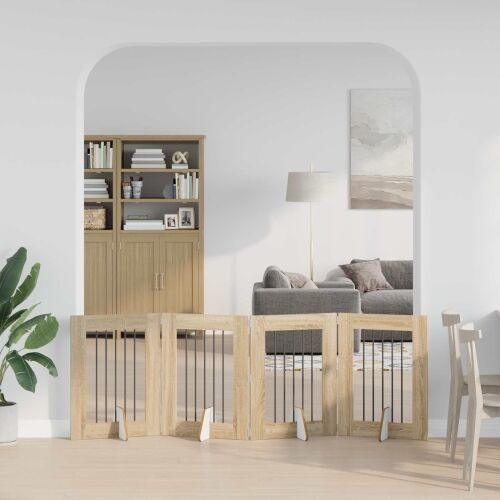 Preklopna vrata za pse s postoljem 4 kom. Hrast sonoma 241 cm - Hrast sonoma 60 x 80 cm 4 Cijena