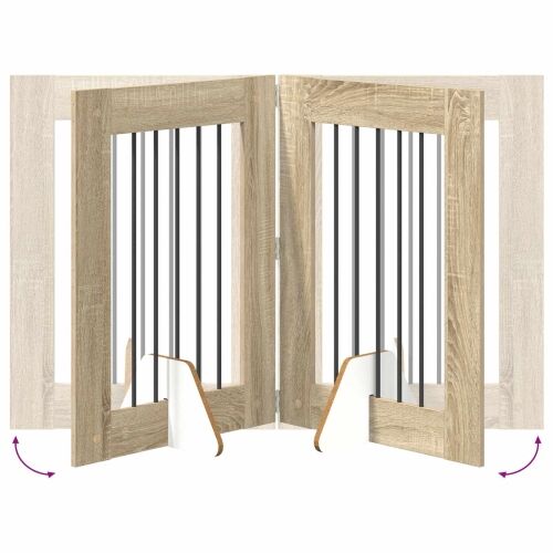 Preklopna vrata za pse s postoljem 4 kom. Hrast sonoma 241 cm - Hrast sonoma 60 x 80 cm 4 Cijena