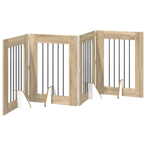 Preklopna vrata za pse s postoljem 4 kom. Hrast sonoma 241 cm - Hrast sonoma 60 x 80 cm 4 Cijena