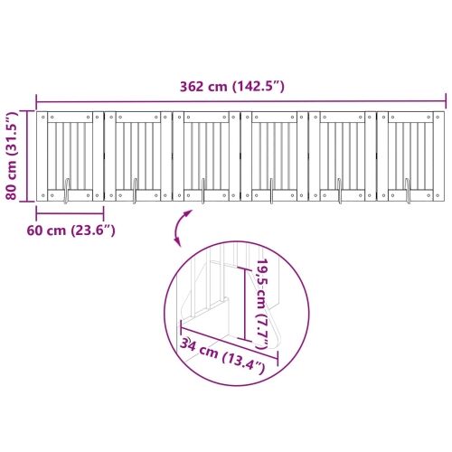 Preklopna vrata za pse s postoljem 6 kom. Hrast sonoma 362 cm - Hrast sonoma 60 x 80 cm 6 Cijena