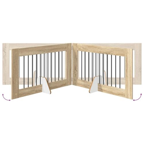Preklopna vrata za pse s postoljem 4 kom. Hrast sonoma 401 cm - Hrast sonoma 100 x 60 cm 4 Cijena
